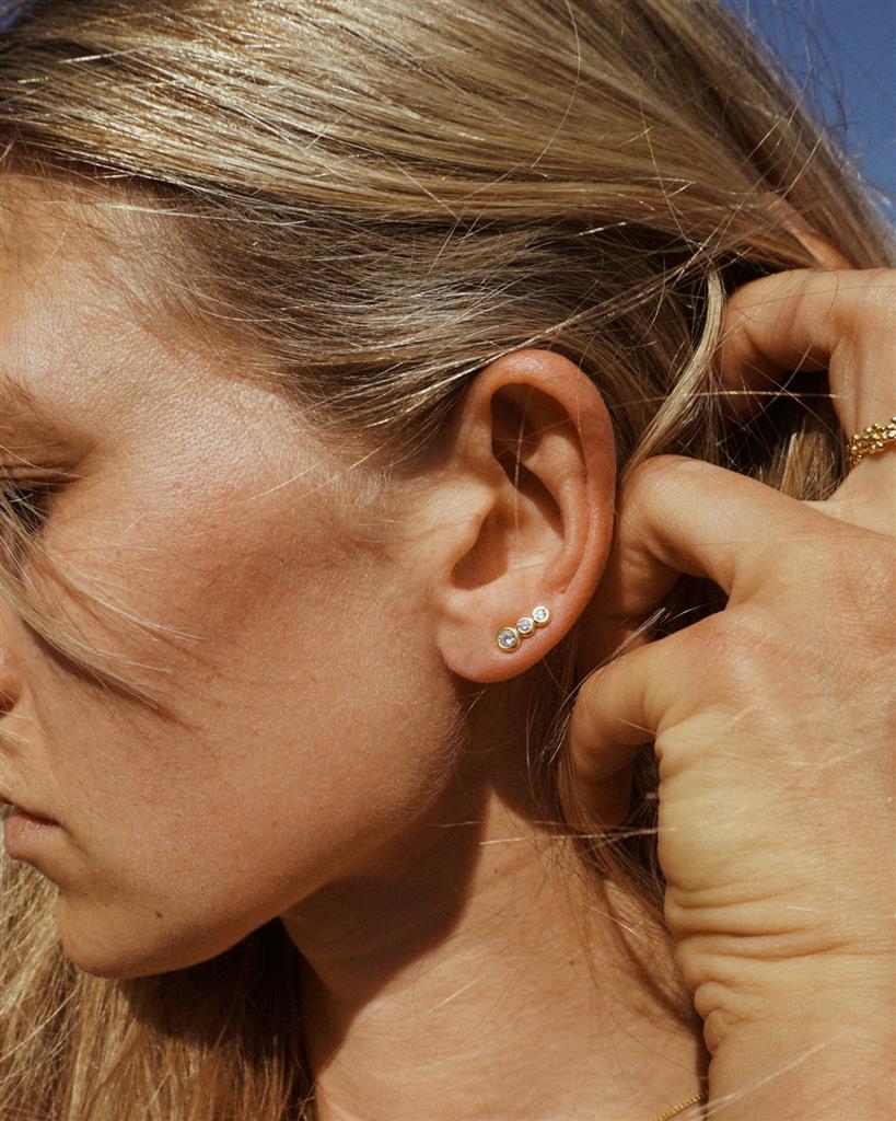 Single Lil 3some Stud Earring Gold
