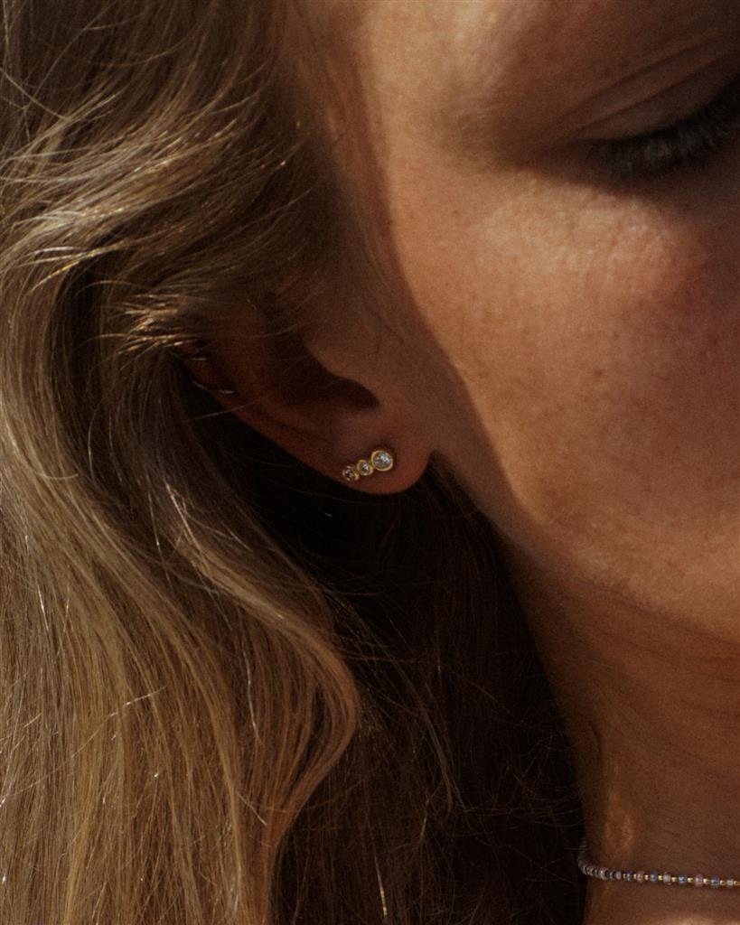 Single Lil 3some Stud Earring Gold