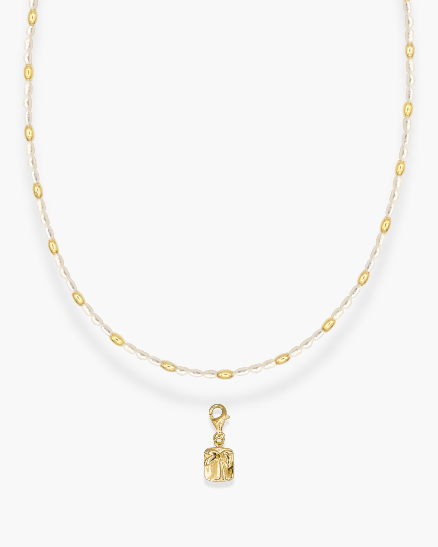 Palm Tree Necklace Charm Gold