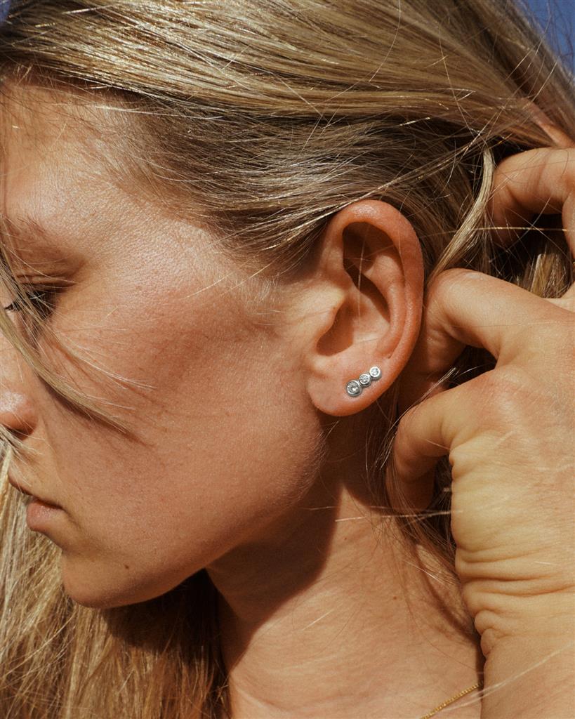 Single Lil 3some Stud Earring Silver