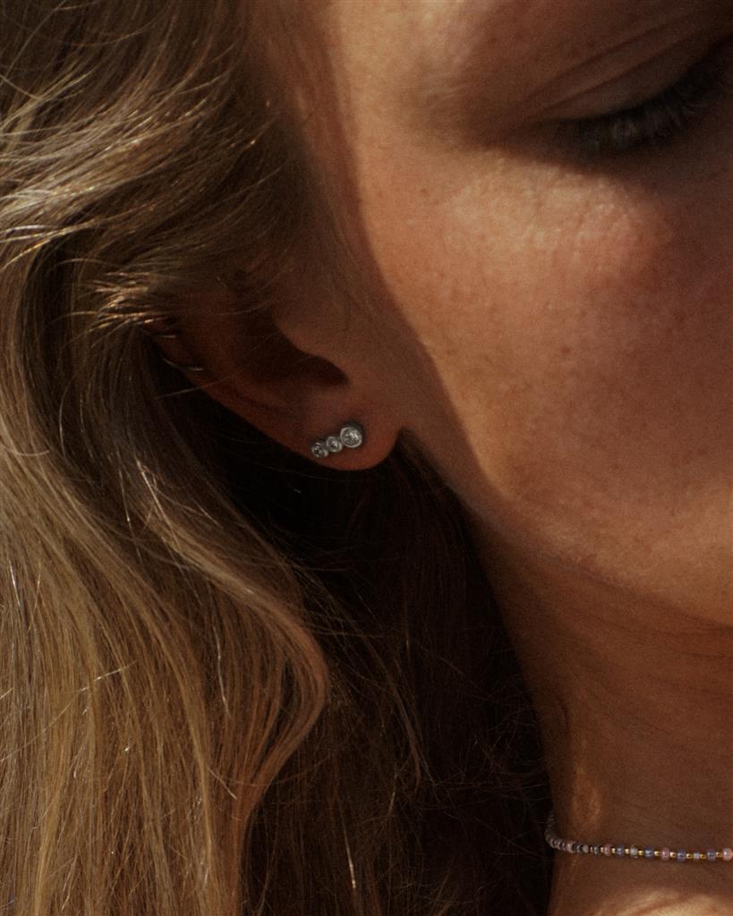 Single Lil 3some Stud Earring Silver