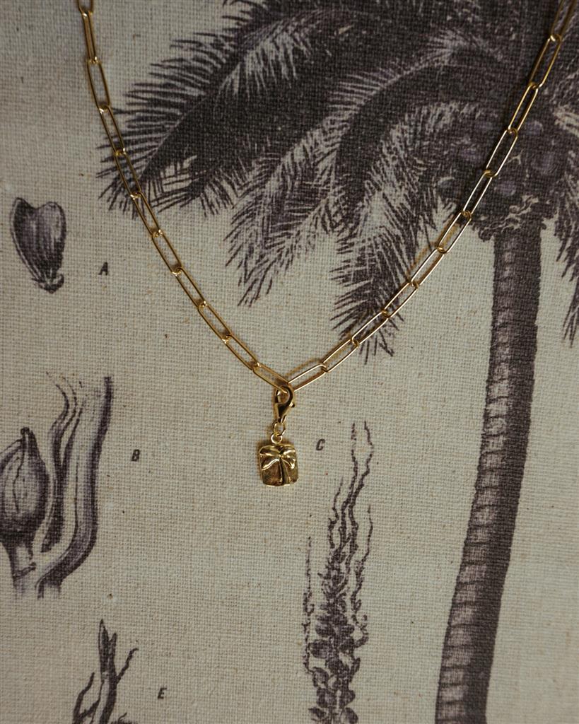 Palm Tree Necklace Charm Silver