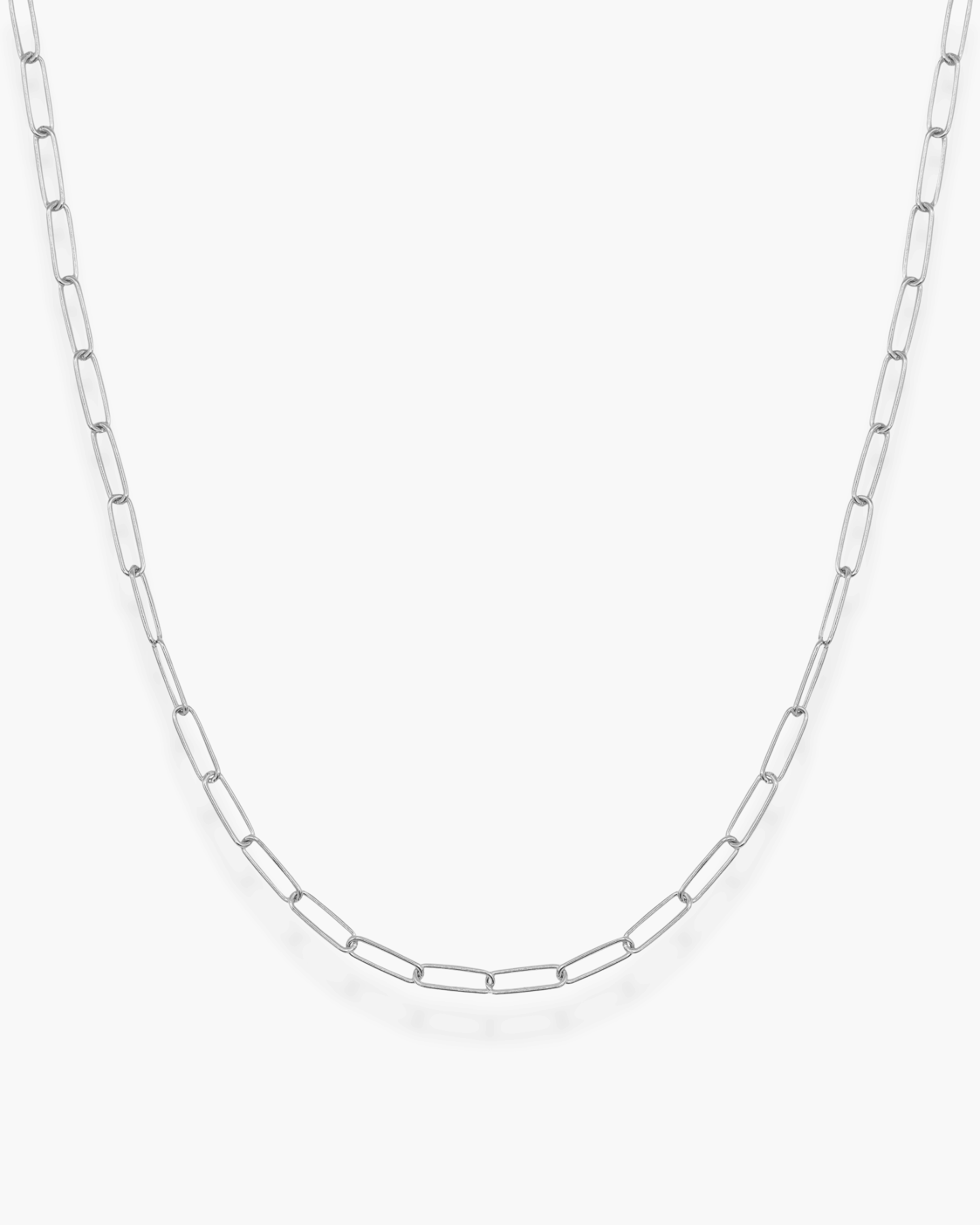Long Link Necklace Silver