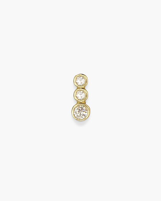 Single Lil 3some Stud Earring Gold