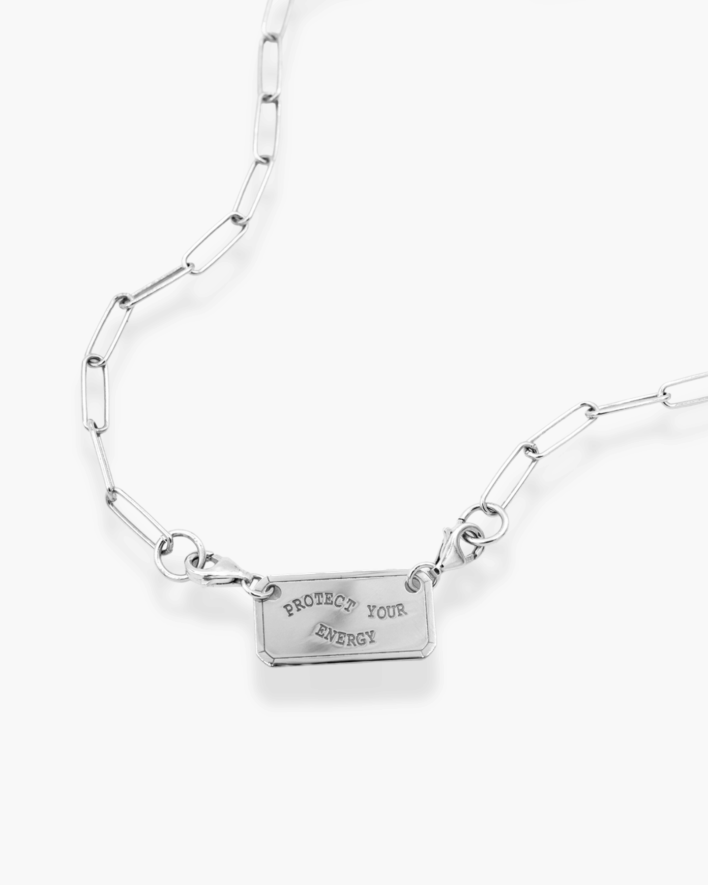 Open Front Necklace Silver