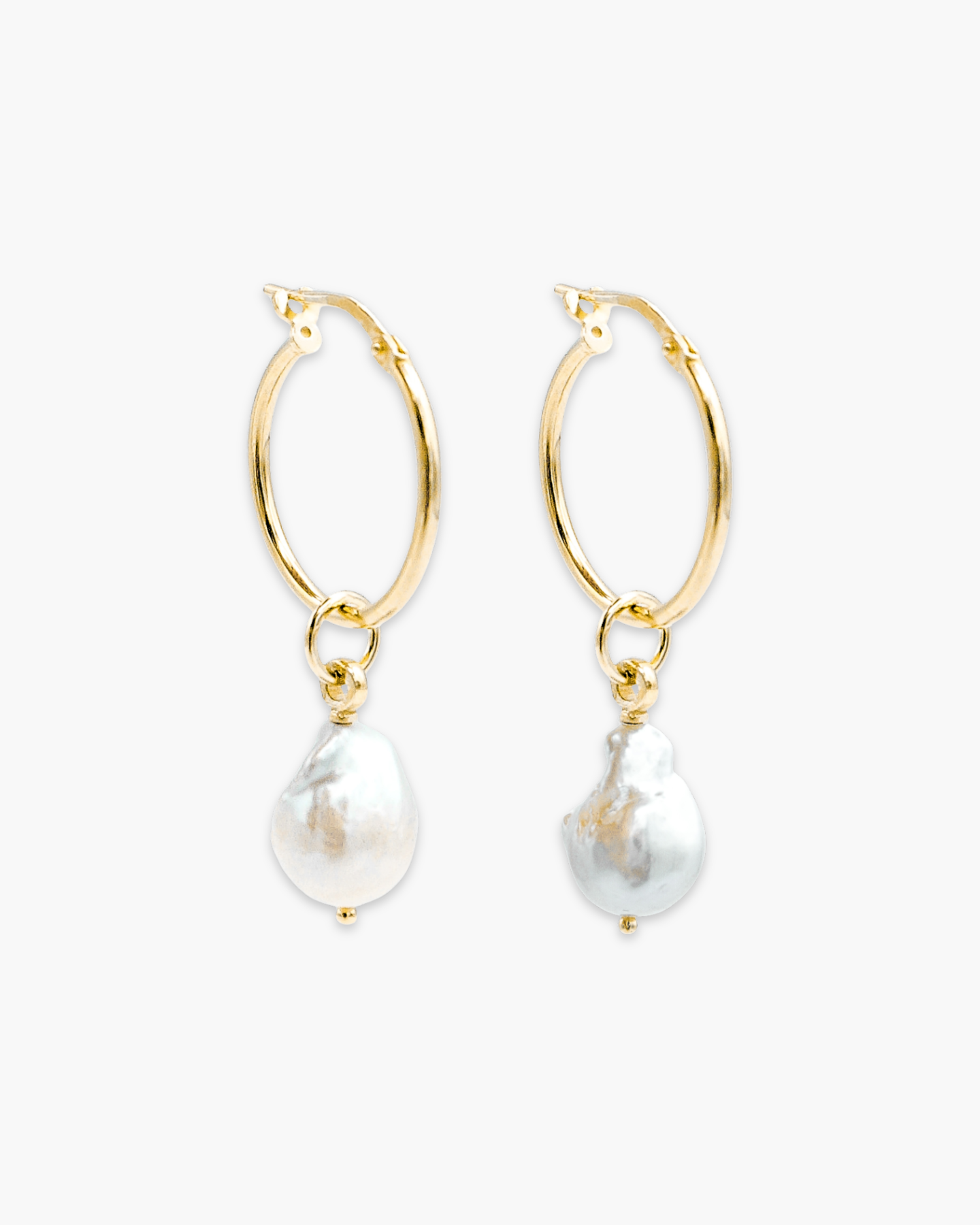 Baby Baroque Pearl Hoop Set Gold