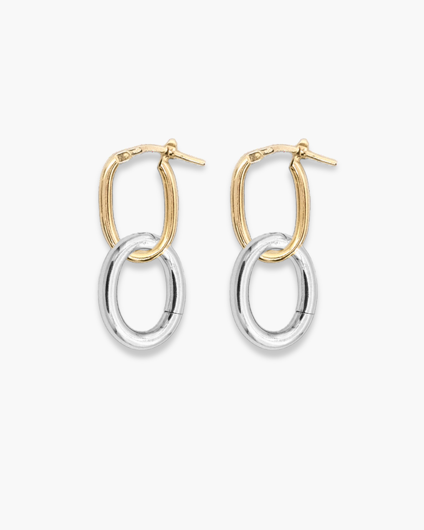 Bi-Color Infinite Oval Hoop Set Gold