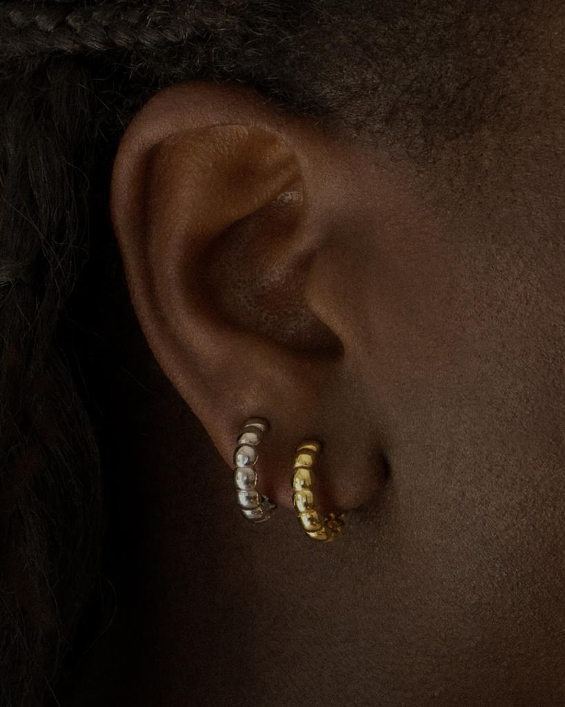 Bubbly Puffin' Earring Studs Gold Vermeil
