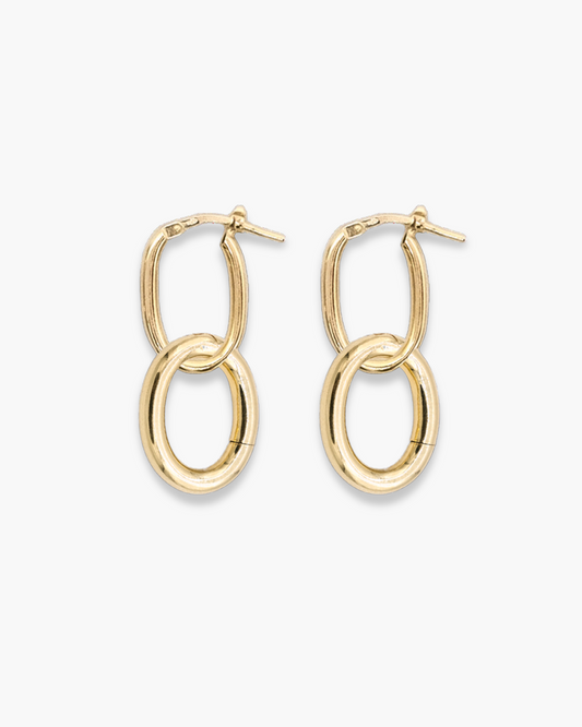 Infinite Oval Clasp Hoops Pair Gold