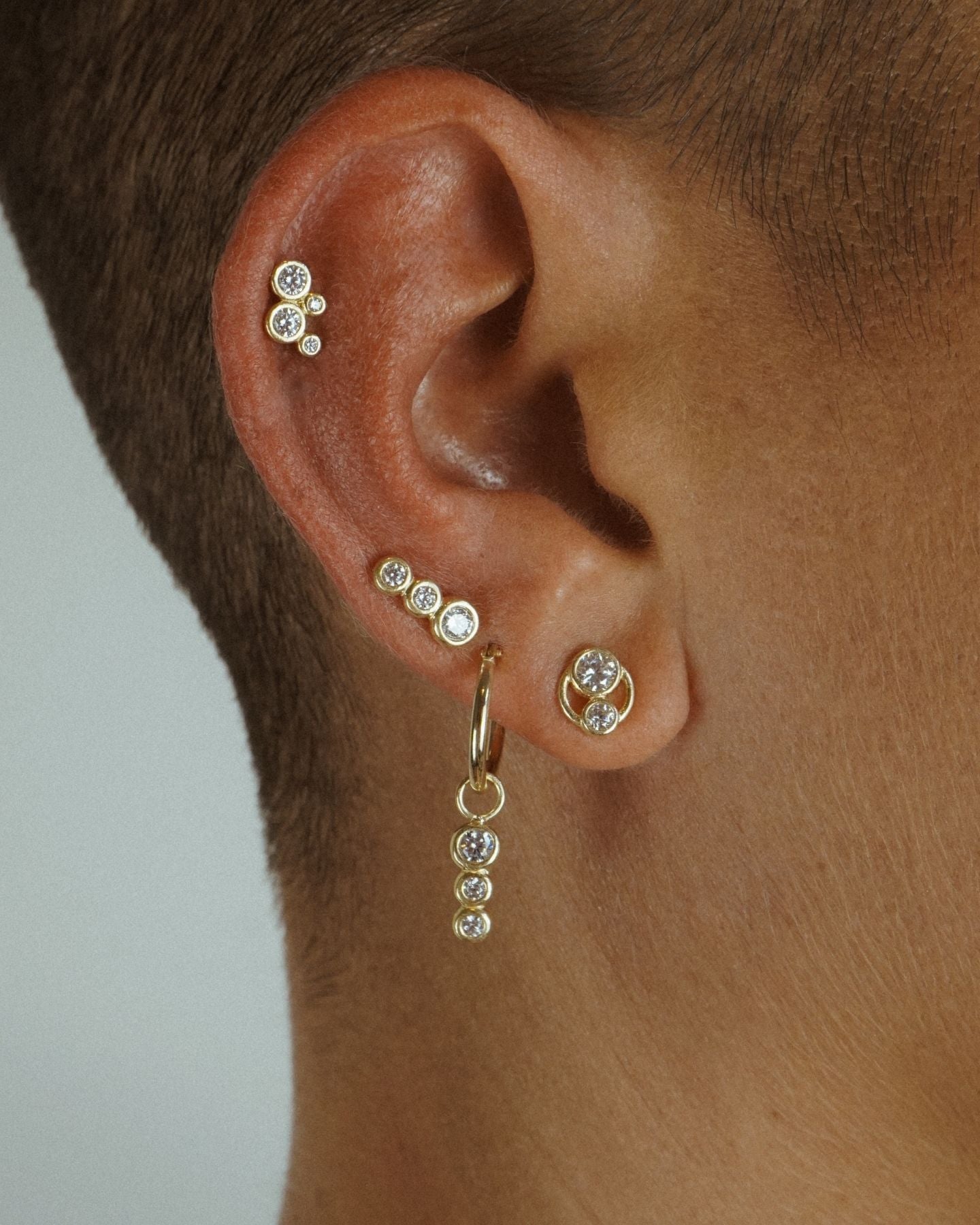 Lil 3Some Hoop Charm Gold