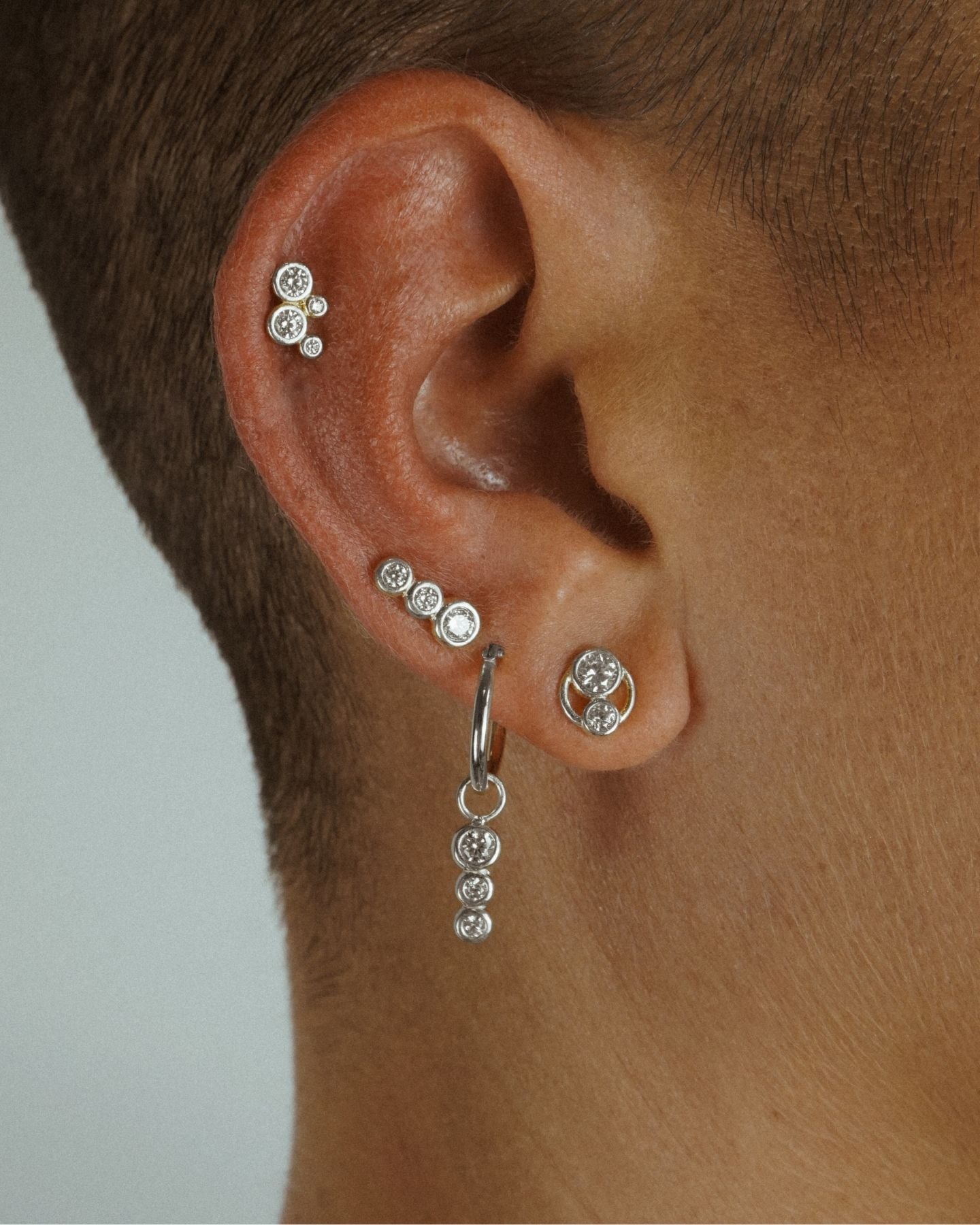 Lil 3Some Hoop Charm Silver