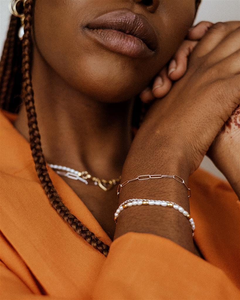 Long Link Bracelet Silver