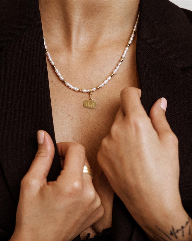 Make A Wish Pearl Necklace Silver