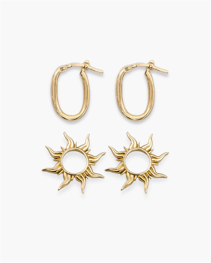Sunday Sun Earring Set Gold