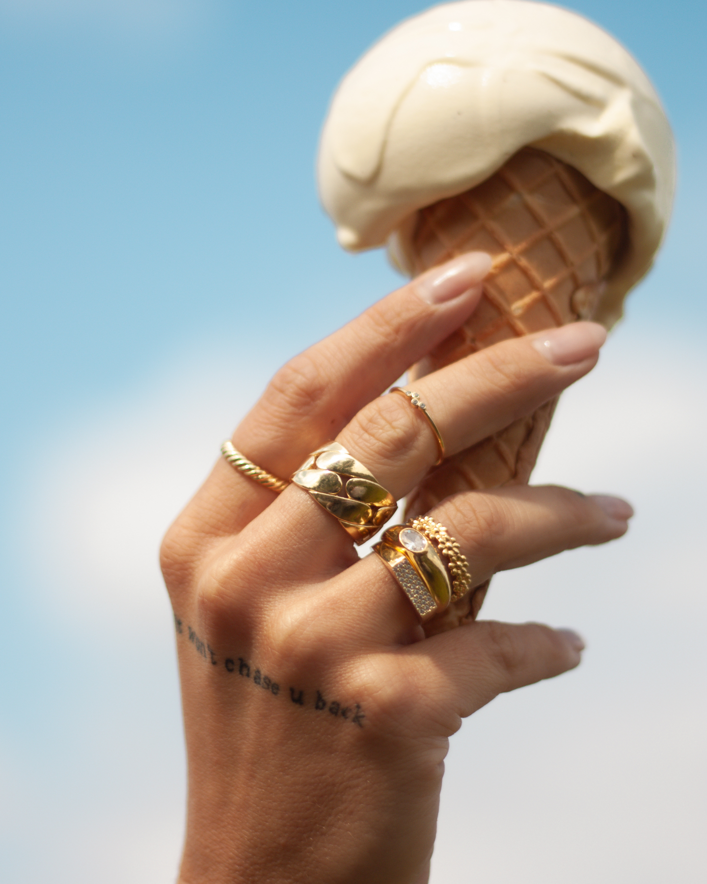 Thick Chain Ring Gold