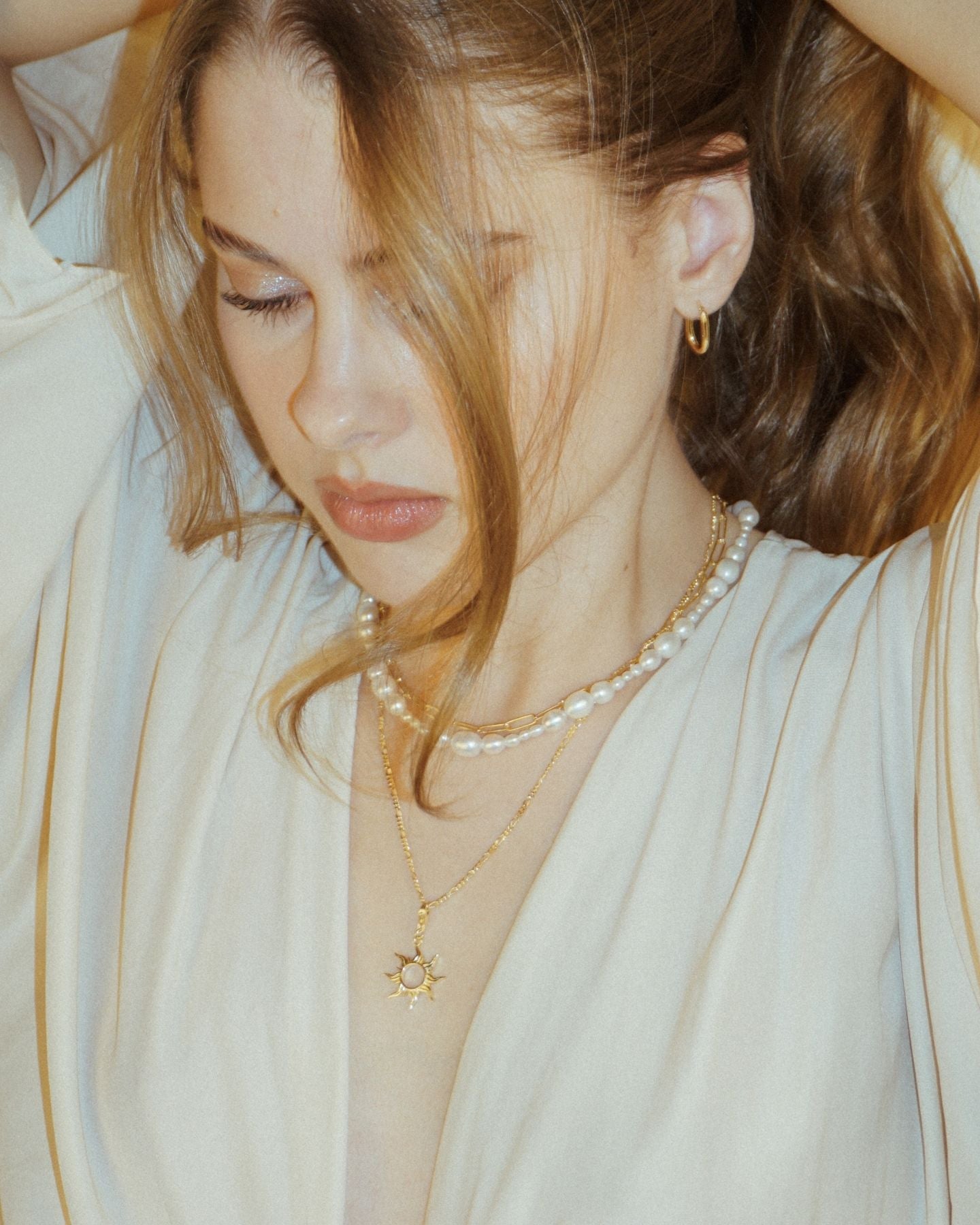 Thru Thick'n'Thin Pearl Necklace Gold