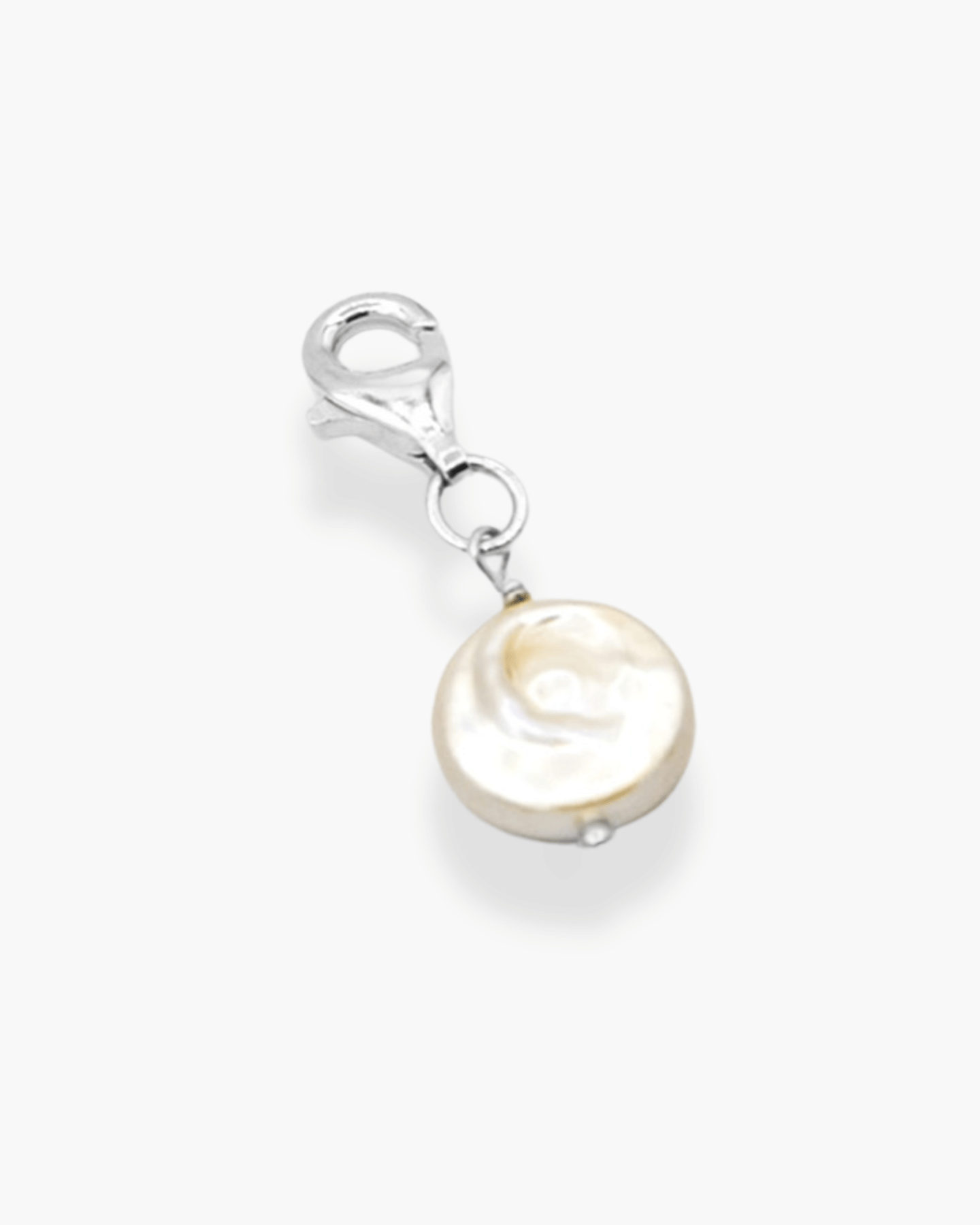 Pancake Pearl Necklace Charm Silver