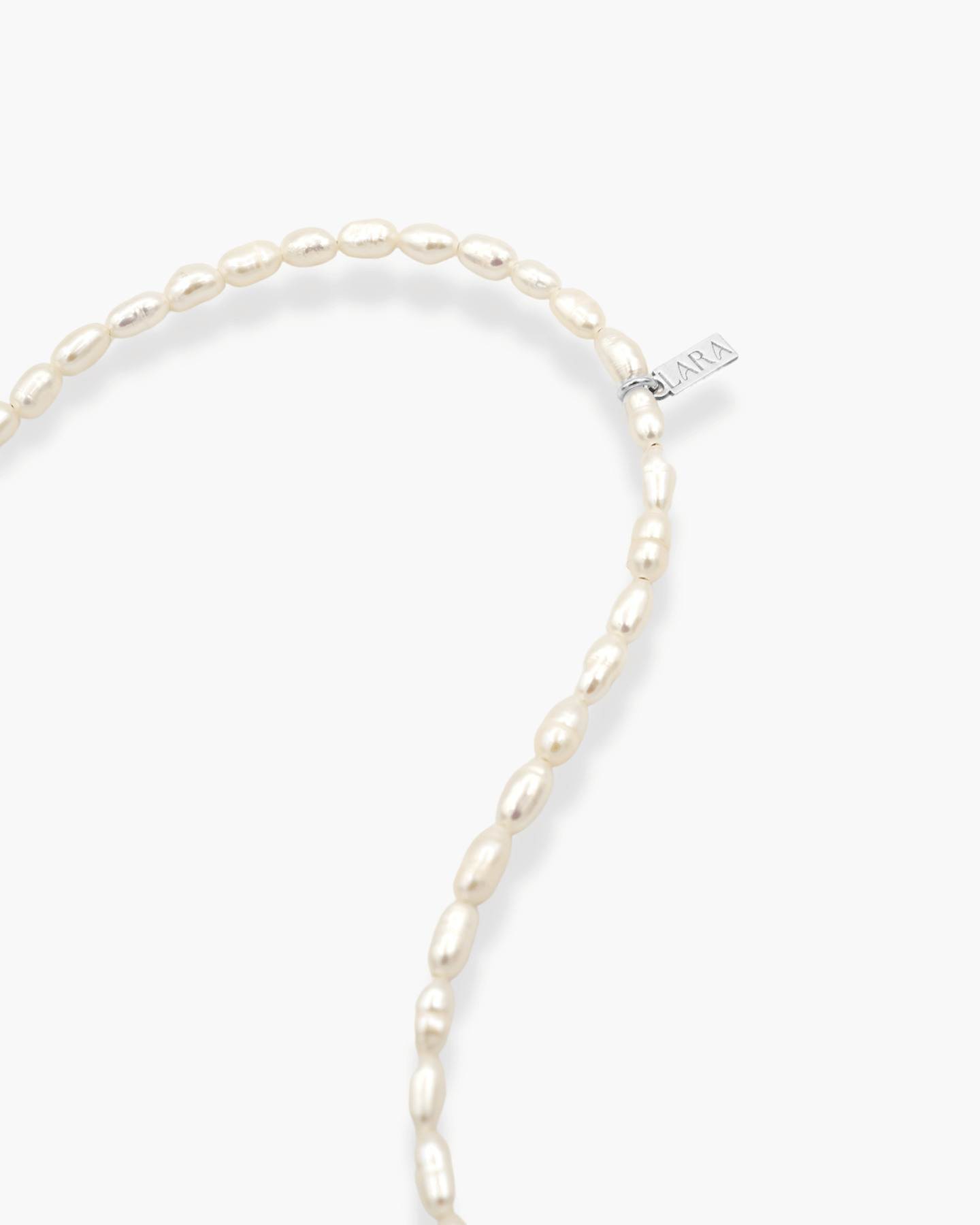 Twistin'n'Turnin' Heart Pearl Necklace Silver