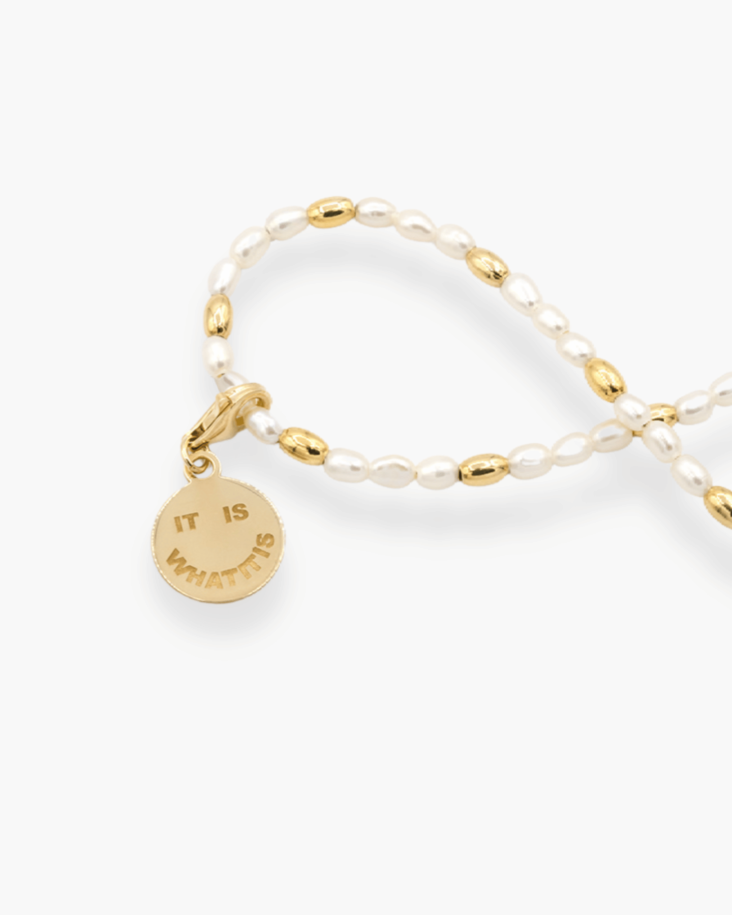 It Is What It Is Pearl Necklace Gold