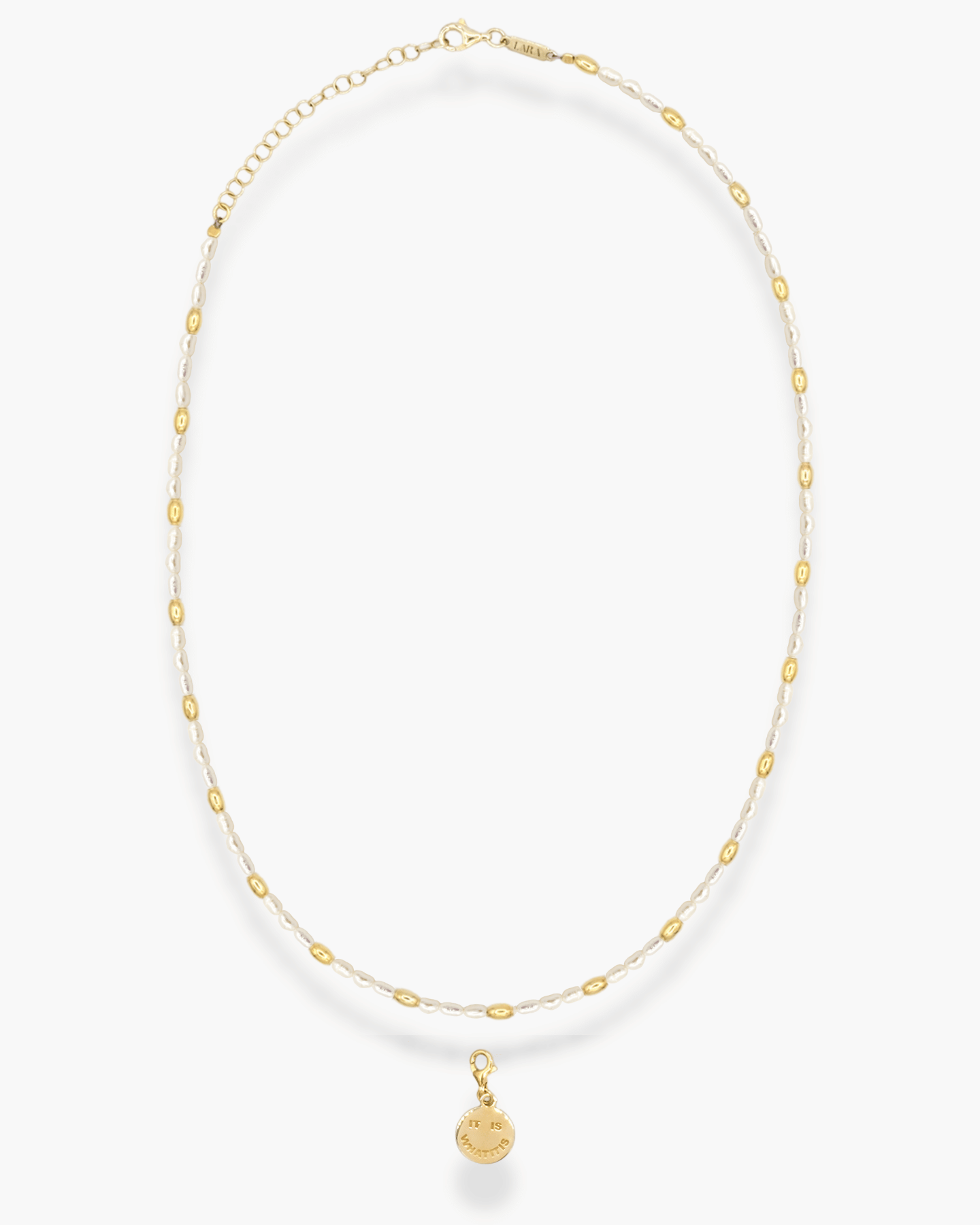 It Is What It Is Pearl Necklace Gold