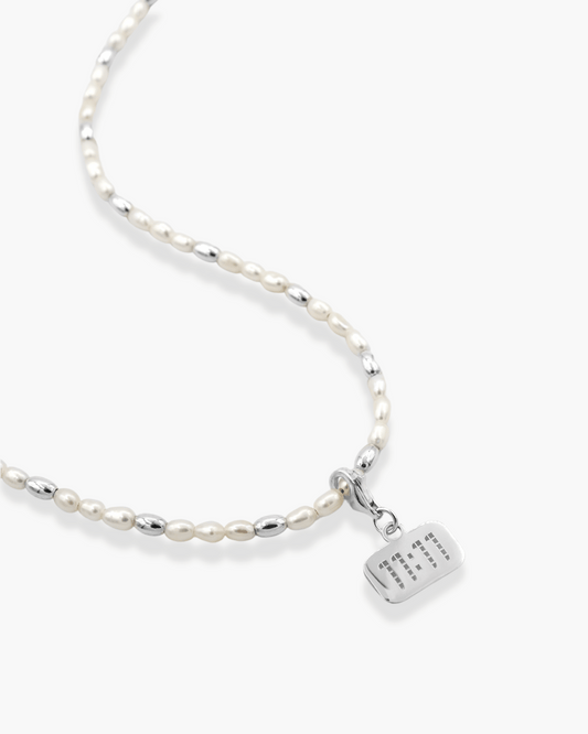 Make A Wish Pearl Necklace Silver