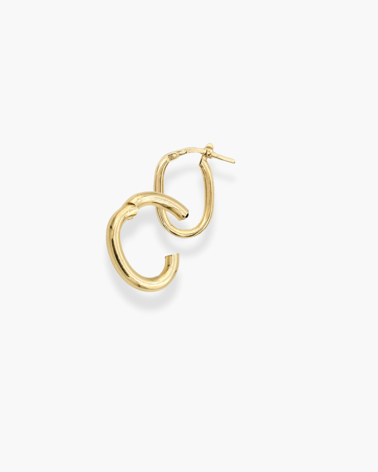 Infinite Oval Clasp Hoops Pair Silver