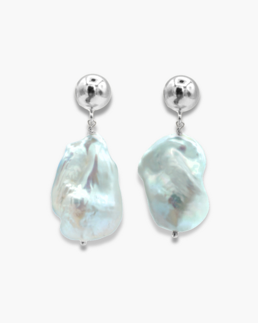 Marry Me Pearl Earrings Silver