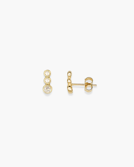 One Lil 3some Stud Earring Gold