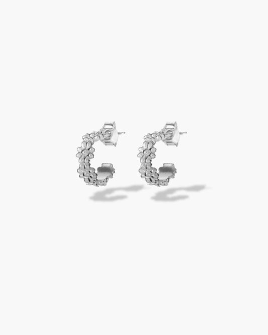 Cute A$$ Daisy Hoop Studs S Silver