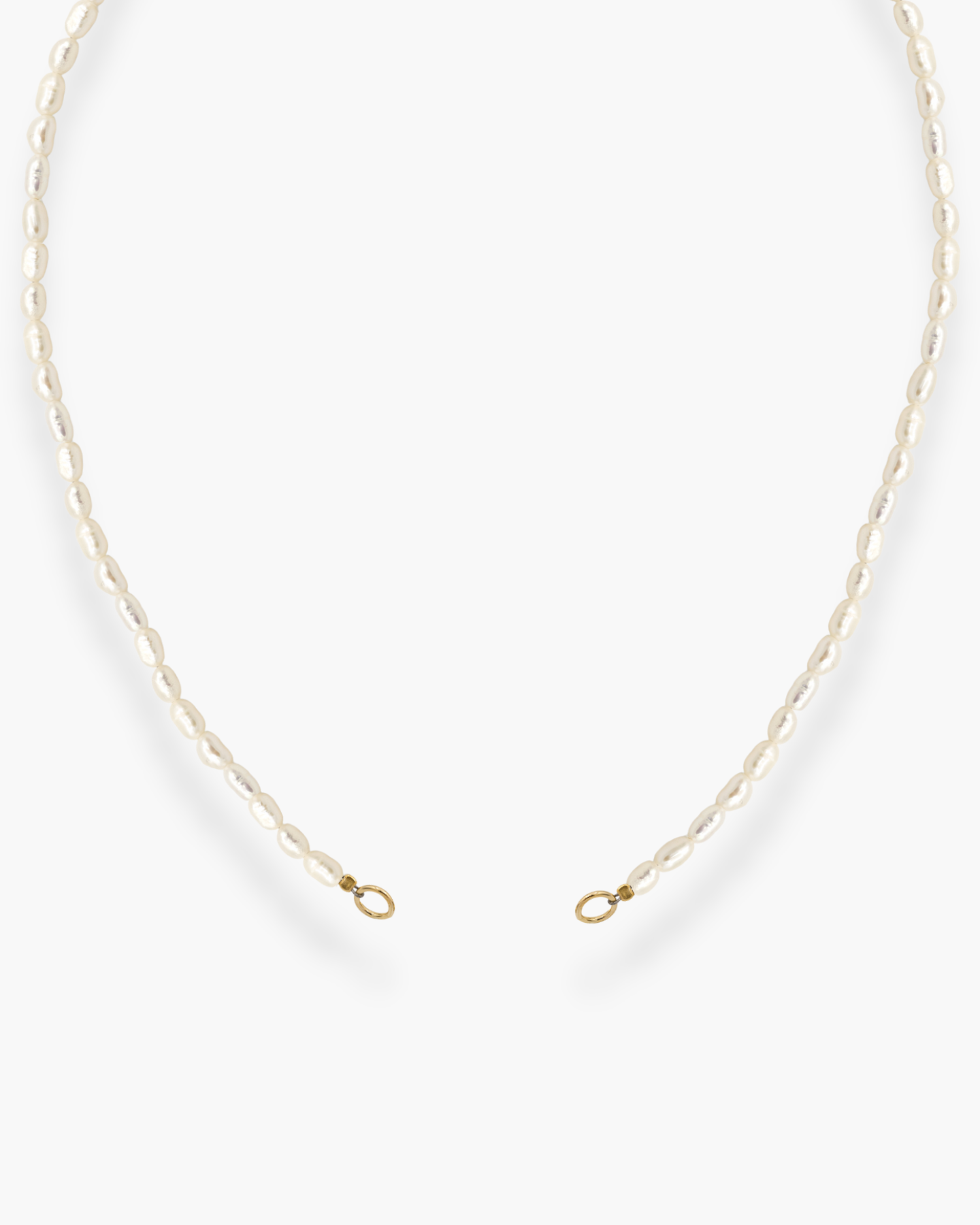 Open Front Pearl Necklace Gold