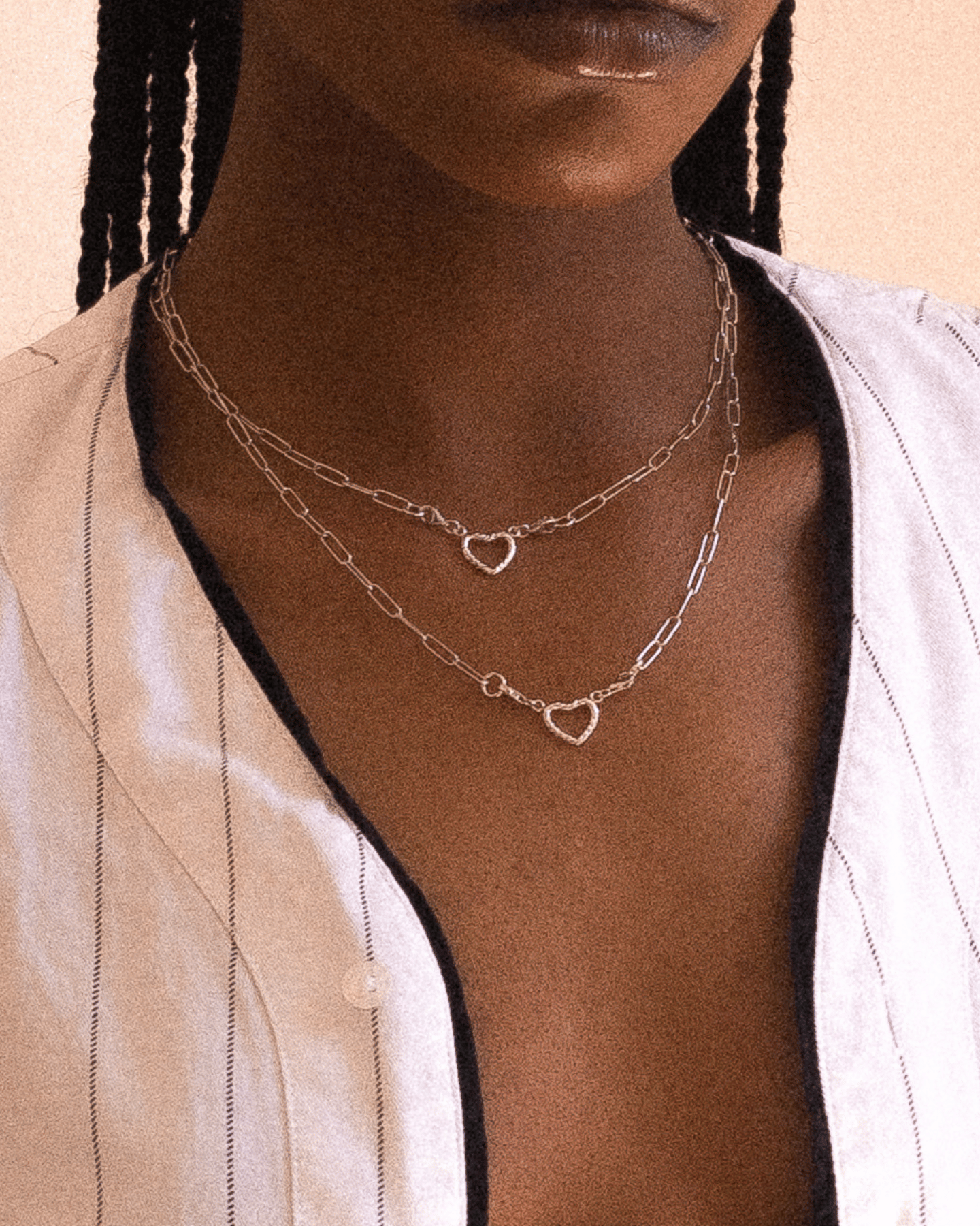 Open Front Necklace Silver