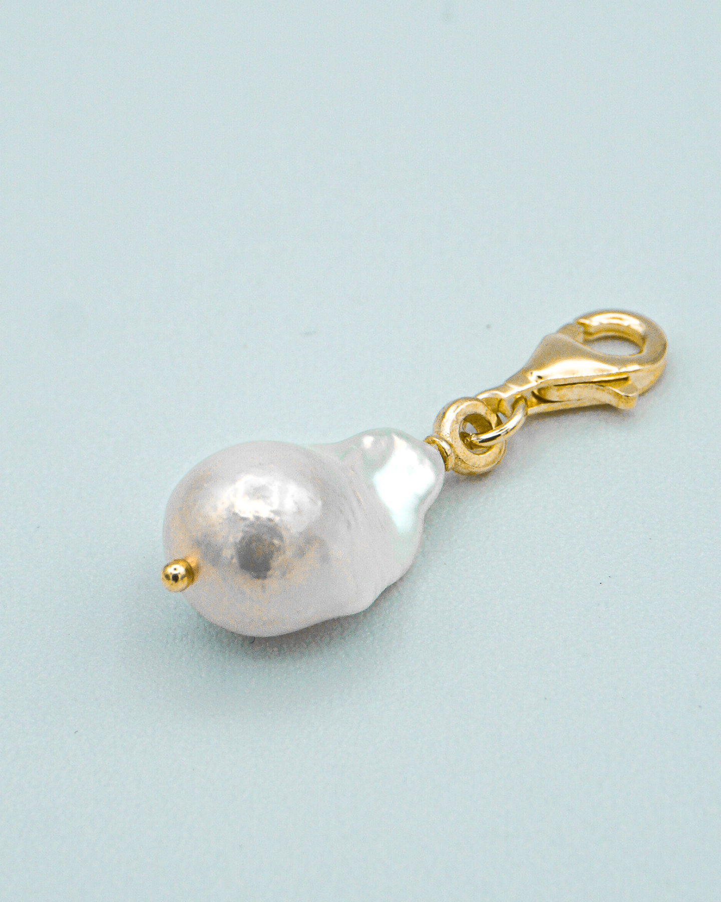 Baby Baroque Pearl Necklace Charm Gold