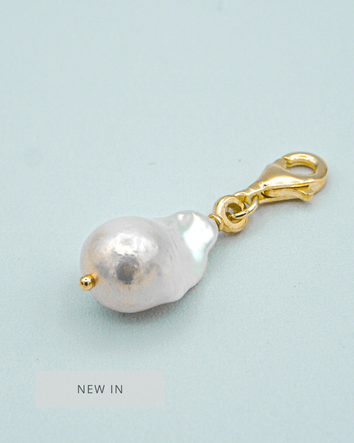 Baby Baroque Pearl Necklace Charm Gold