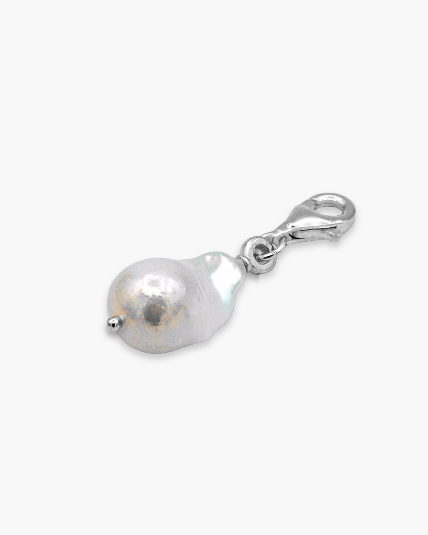 Baby Baroque Pearl Necklace Charm Silver