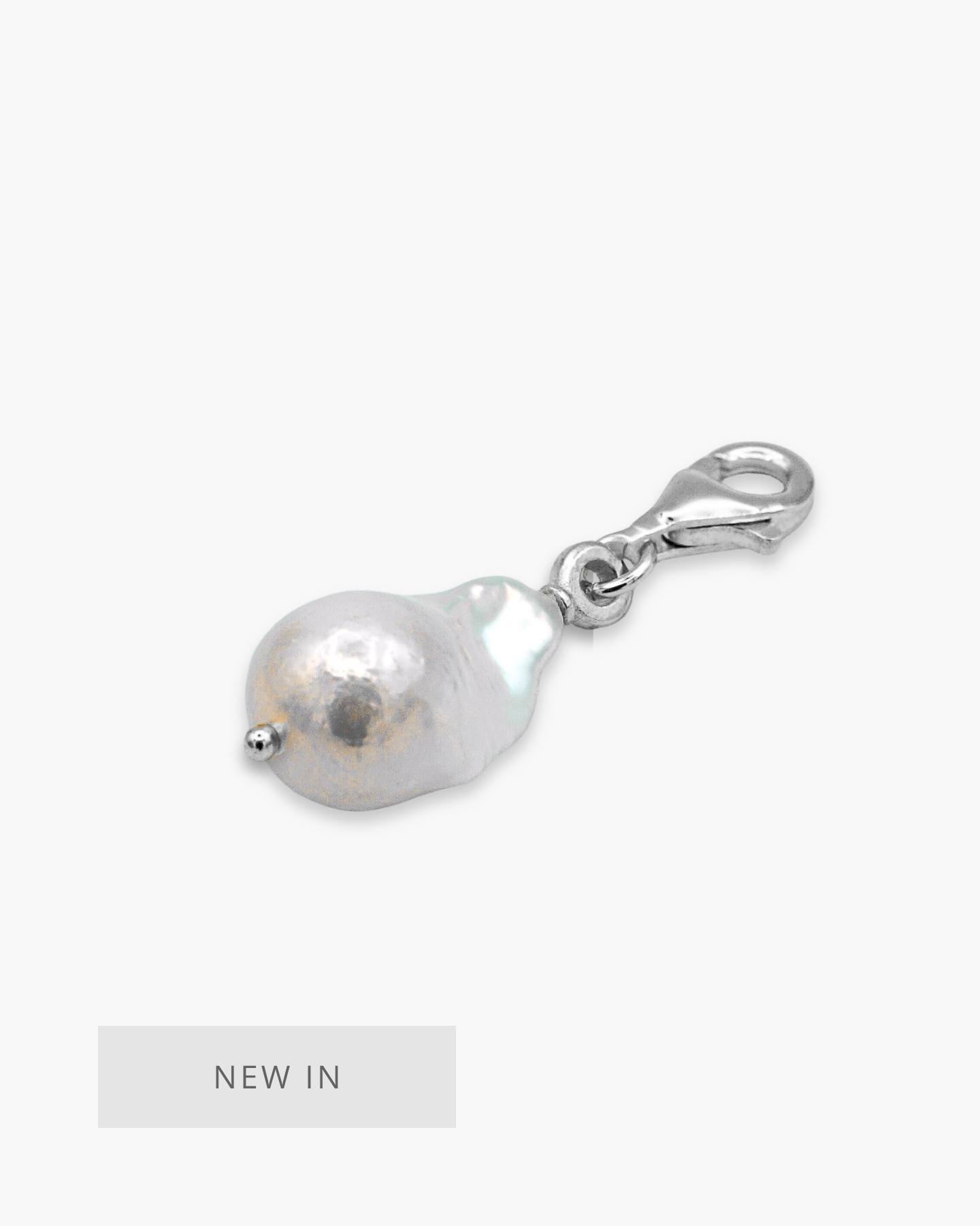 Baby Baroque Pearl Necklace Charm Silver