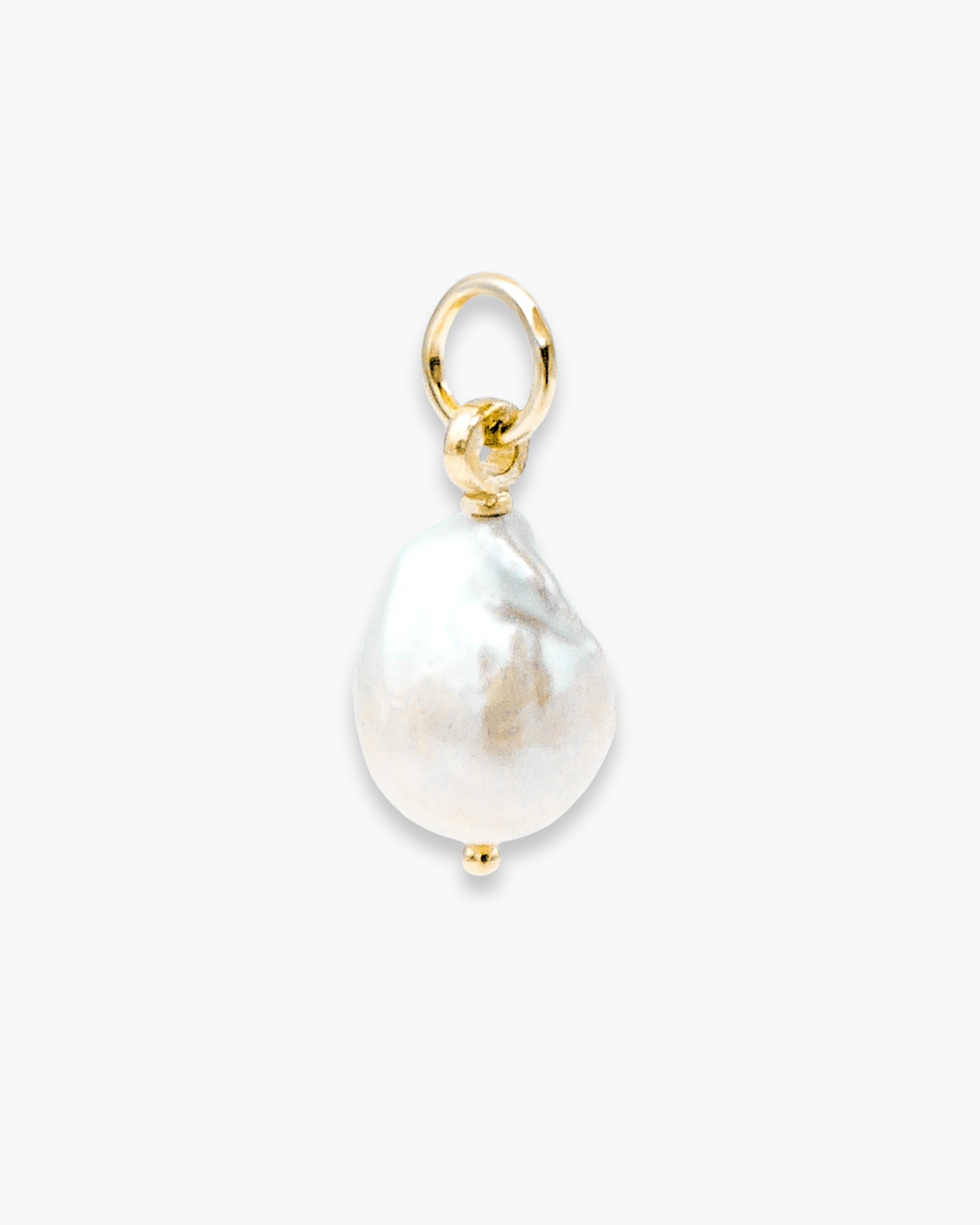 Baby Baroque Pearl Hoop Charm Gold