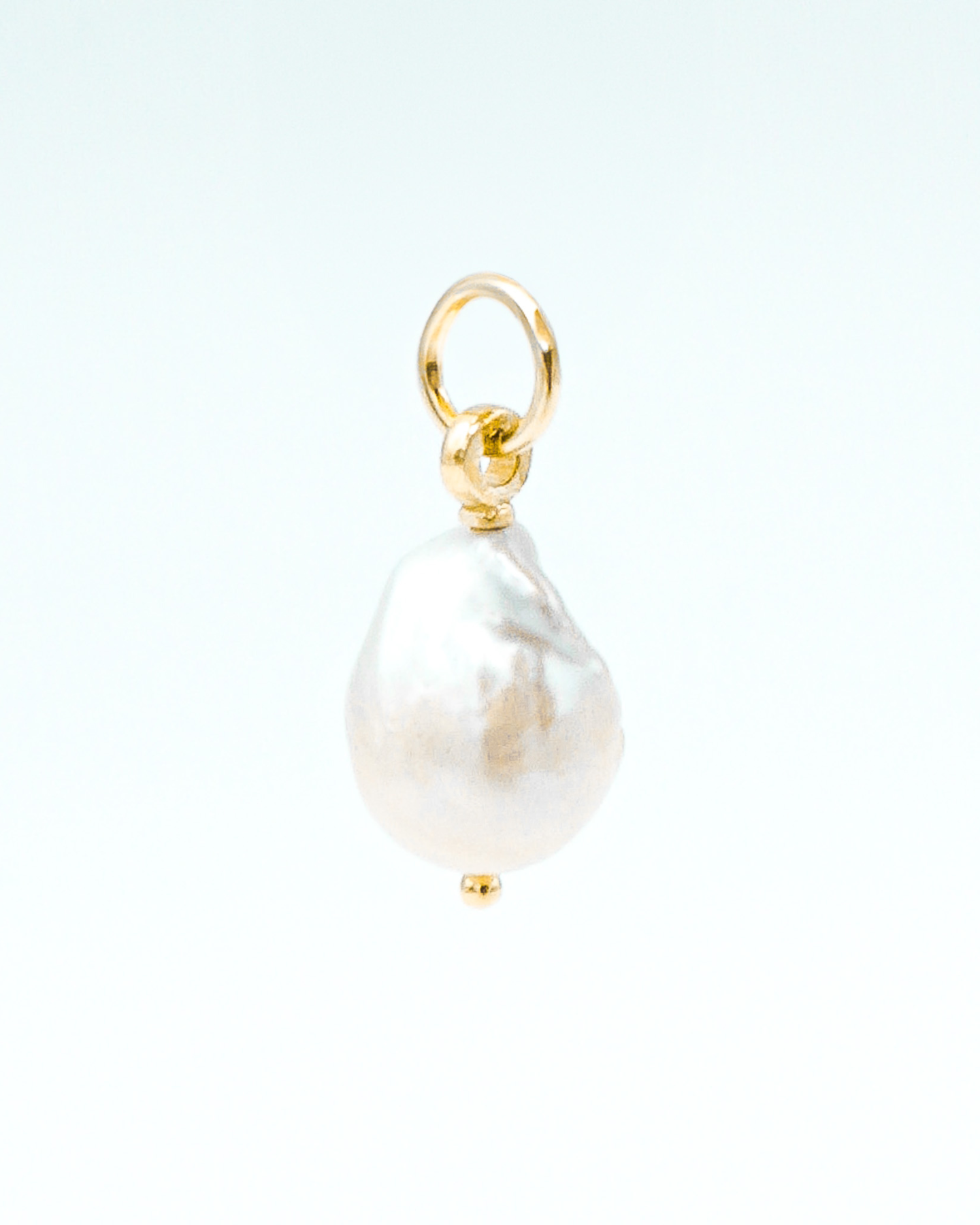 Baby Baroque Pearl Hoop Charm Silver
