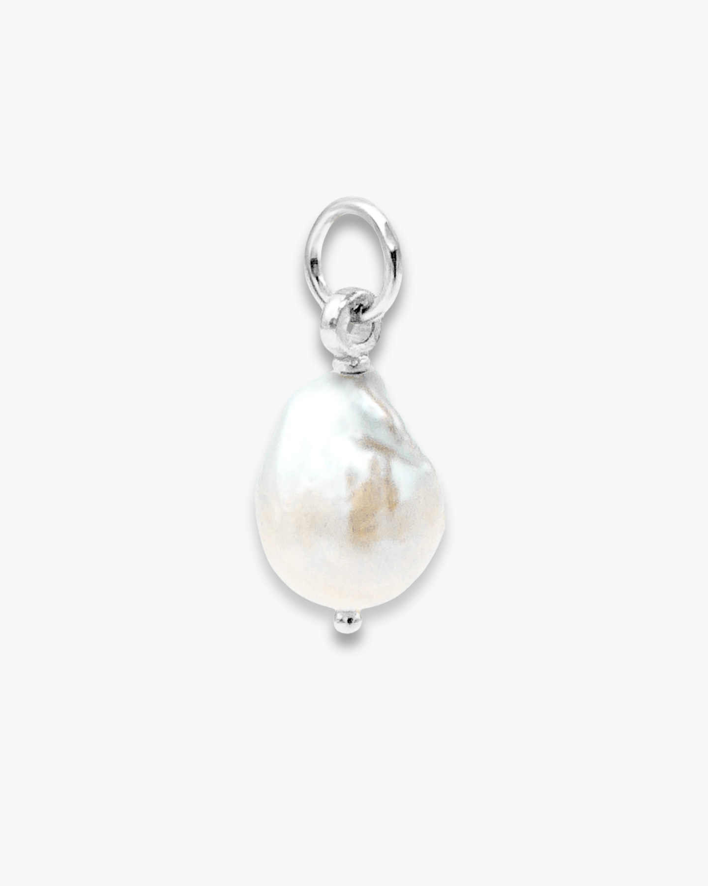 Baby Baroque Pearl Hoop Charm Silver