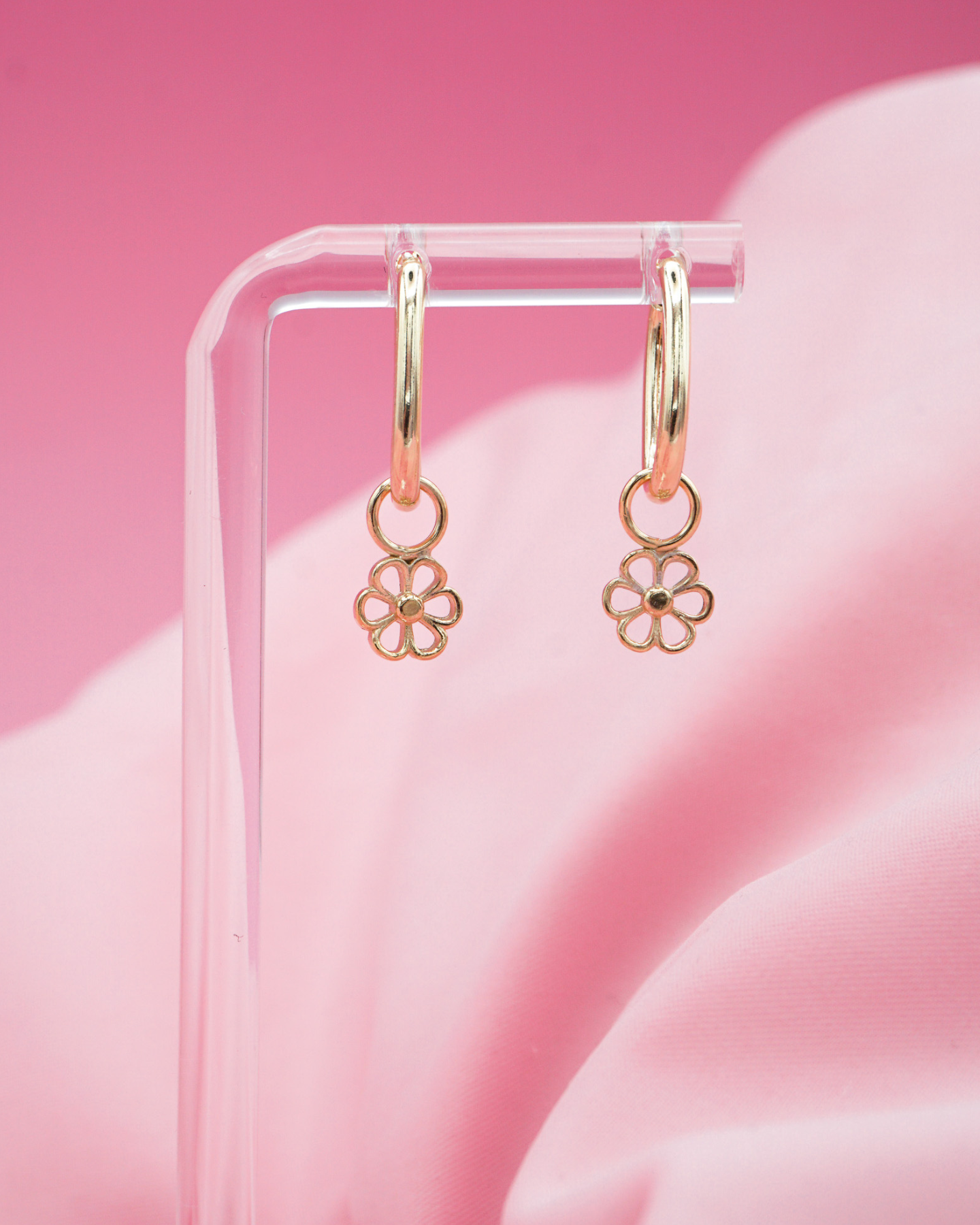 Pretty Blossom Oval Hoop Set Silver