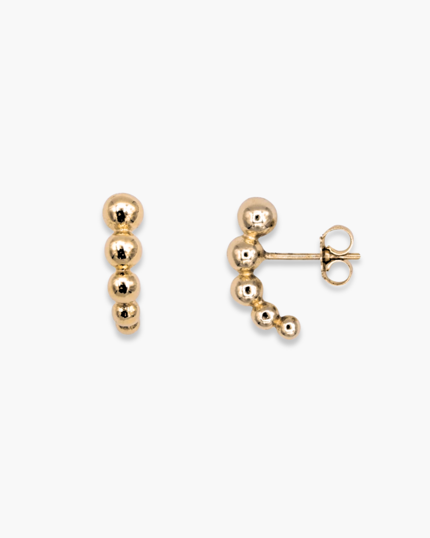 Single Brilliant Beads Ear Stud Gold