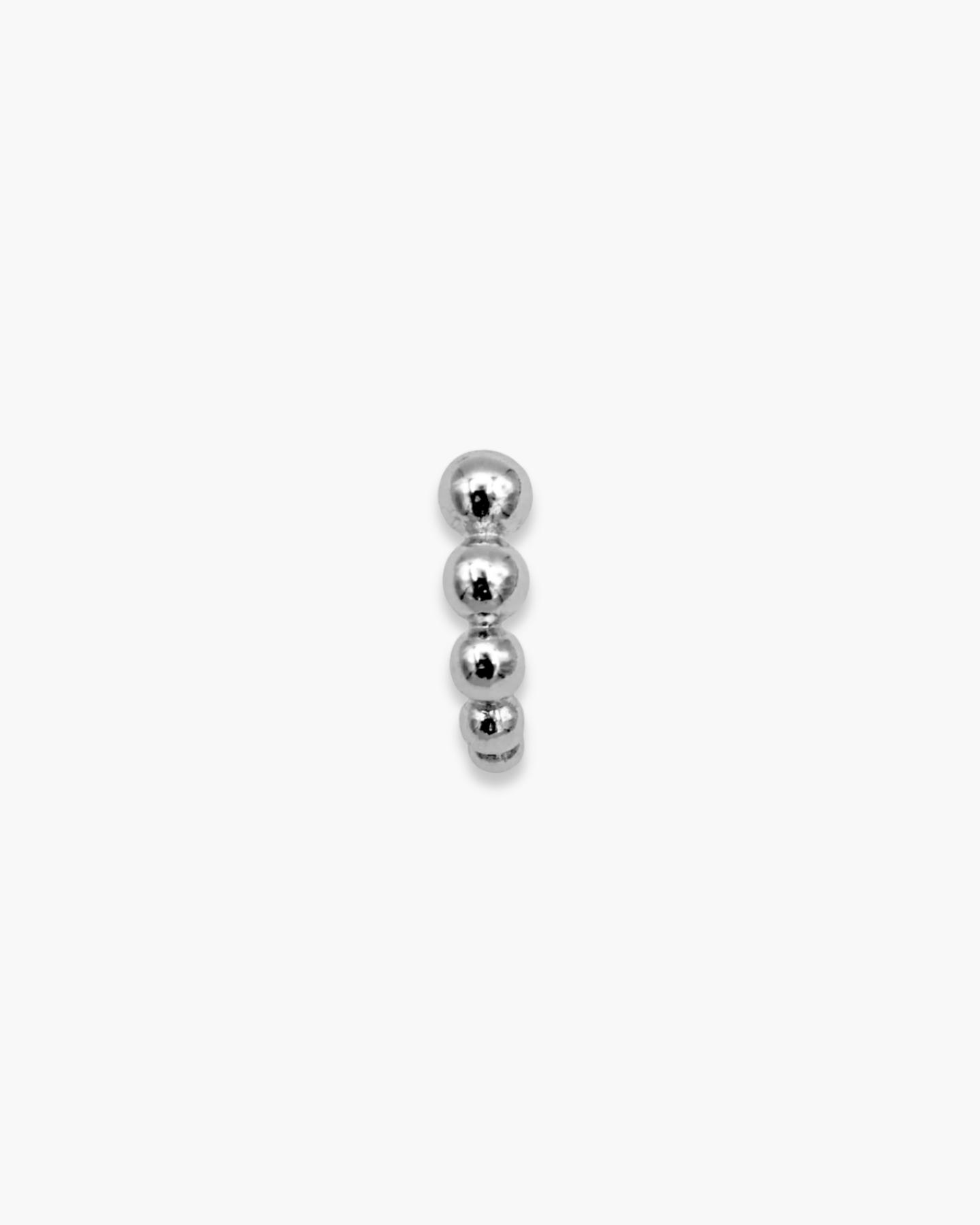 Single Brilliant Beads Ear Stud Silver