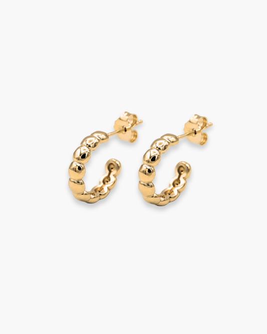 Bubbly Puffin' Earring Studs Gold Vermeil