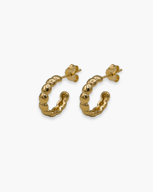 Bubbly Puffin' Earring Studs Gold Vermeil