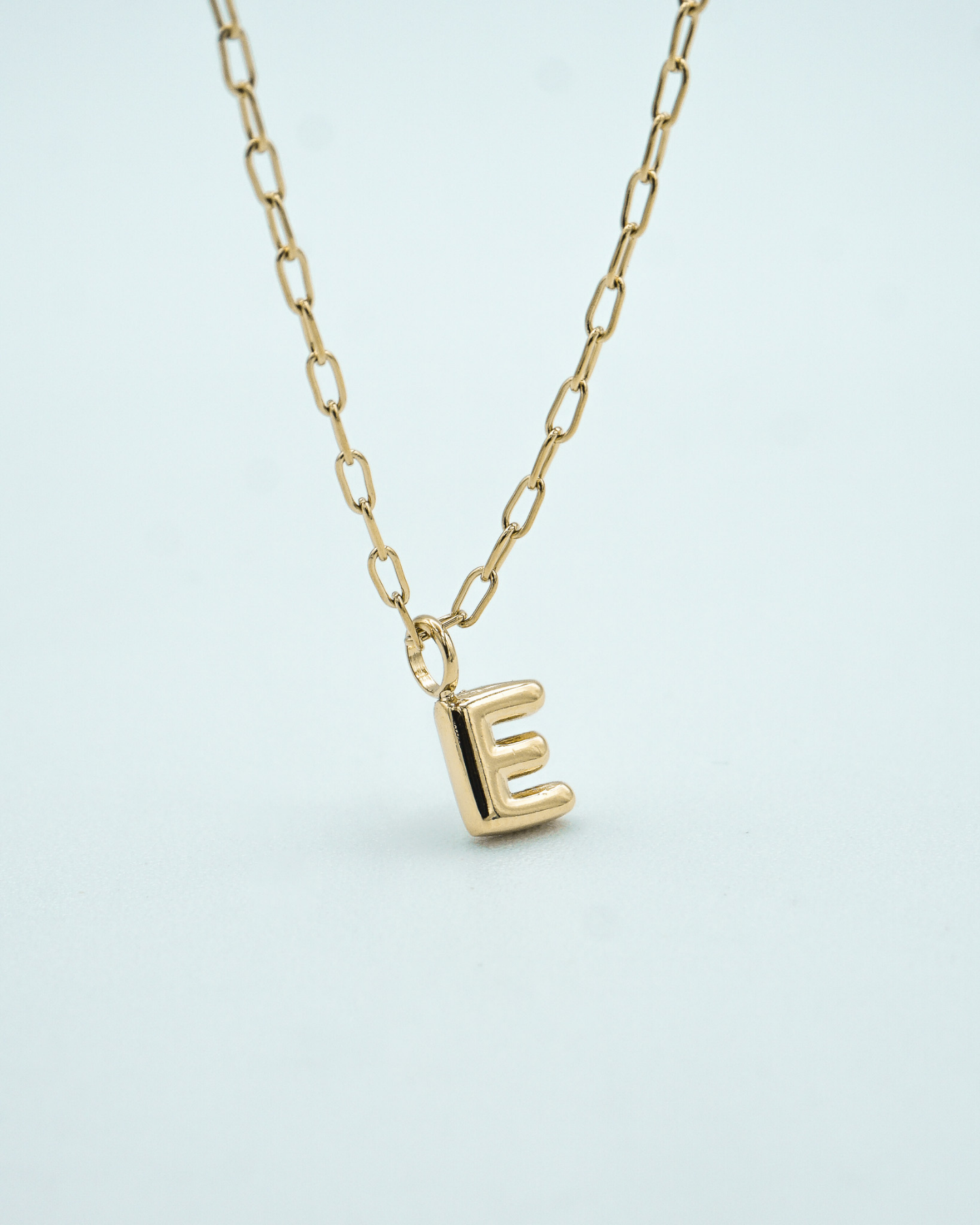 Tiny Puffed Up Letter Charm Gold
