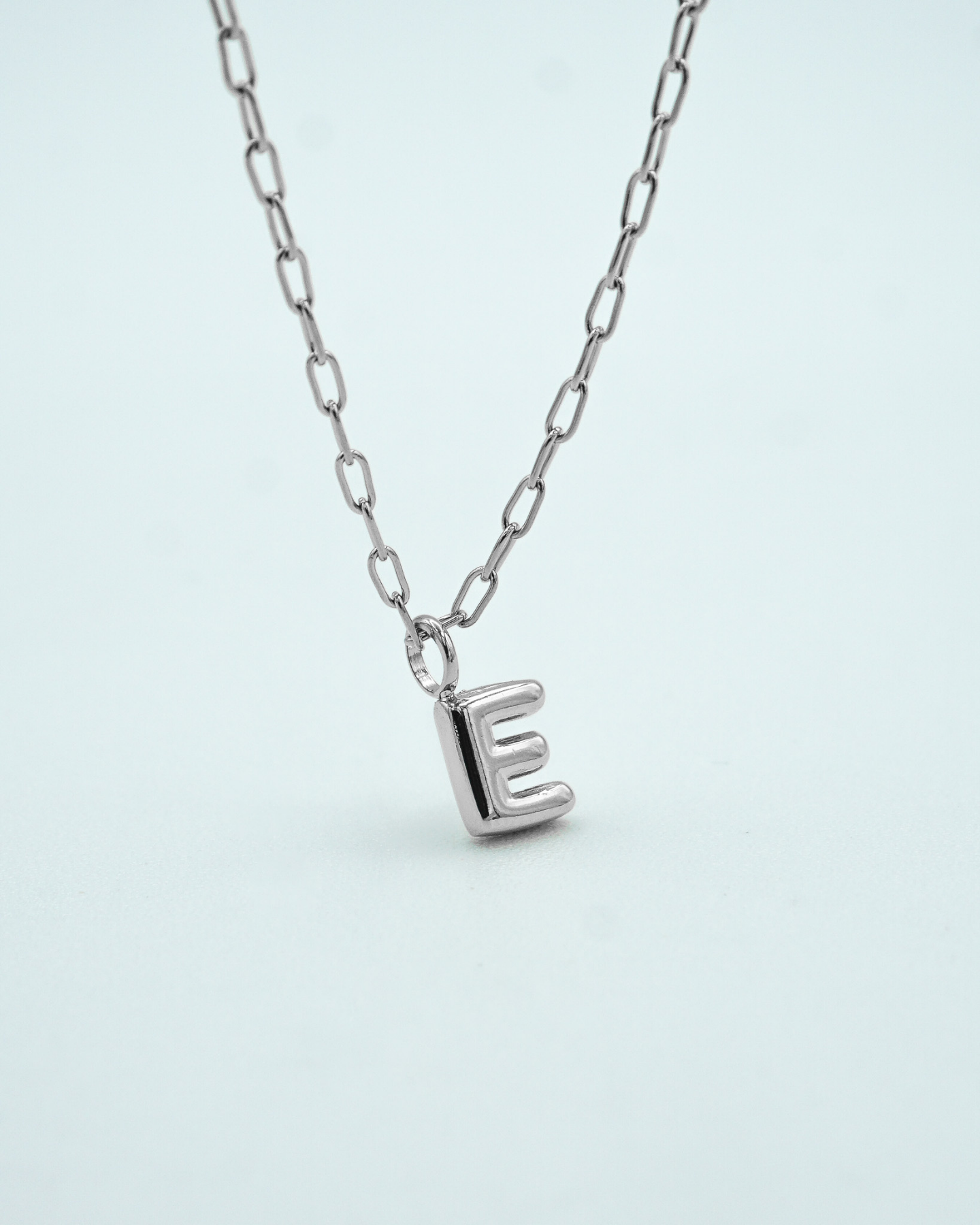 Tiny Puffed Up Letter Charm Silver