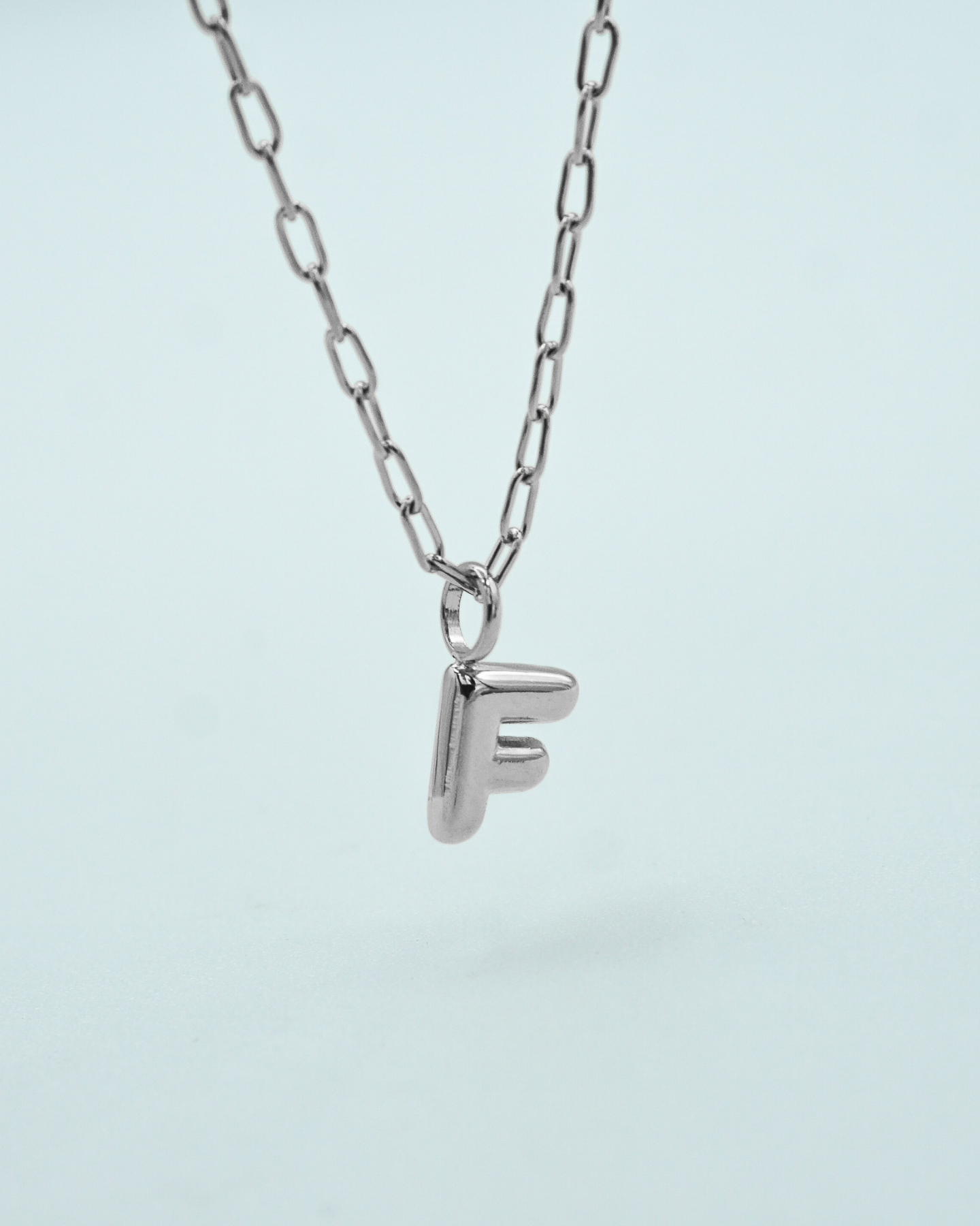 Tiny Puffed Up Letter Charm Silver