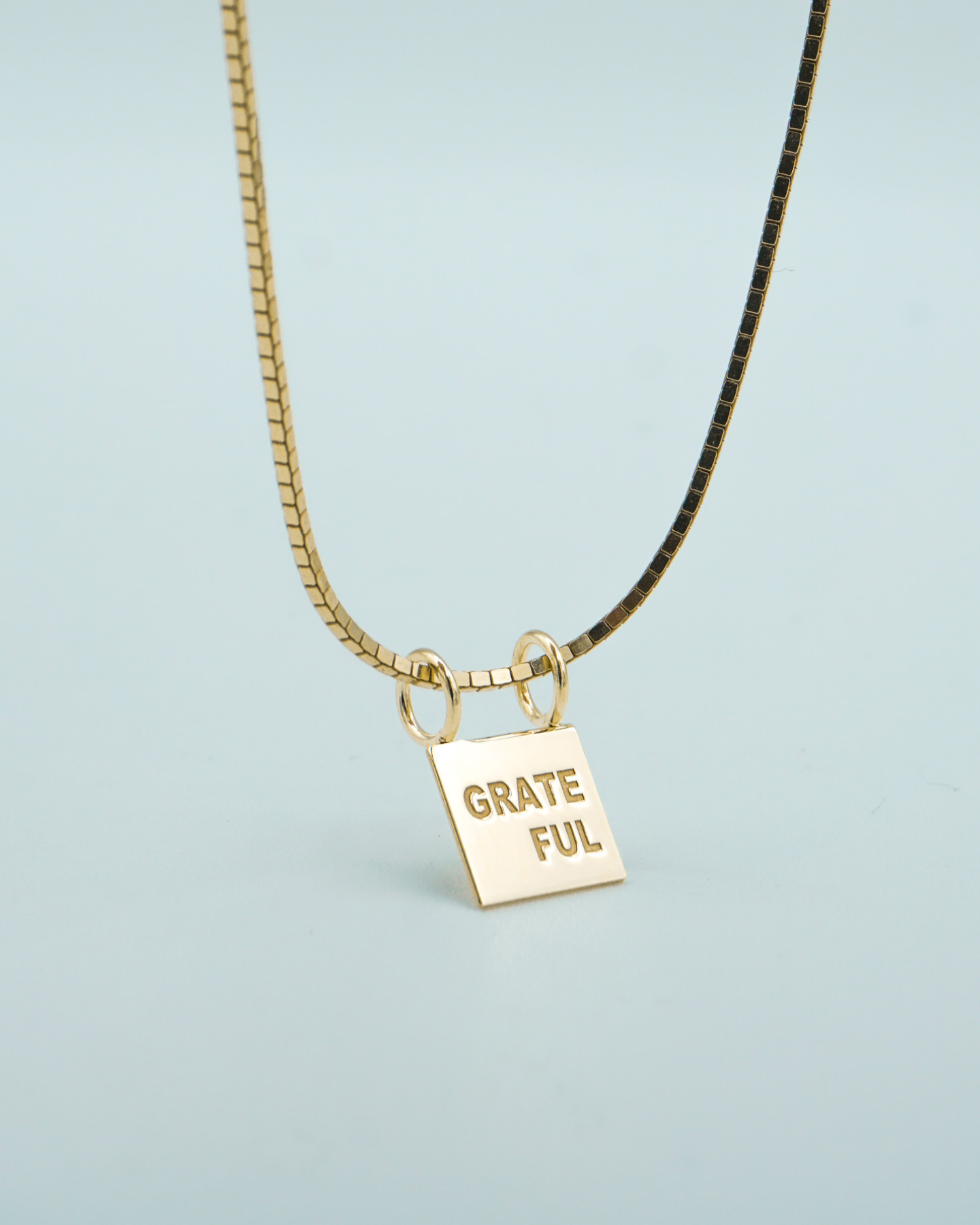 Grateful Necklace Charm Silver