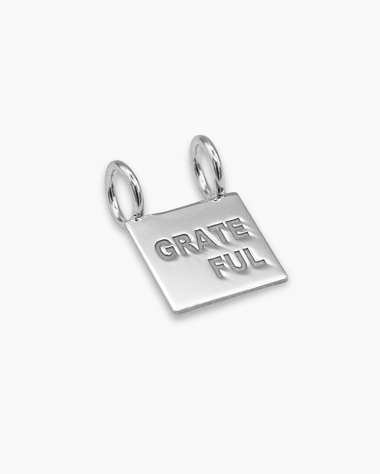 Grateful Necklace Charm Silver