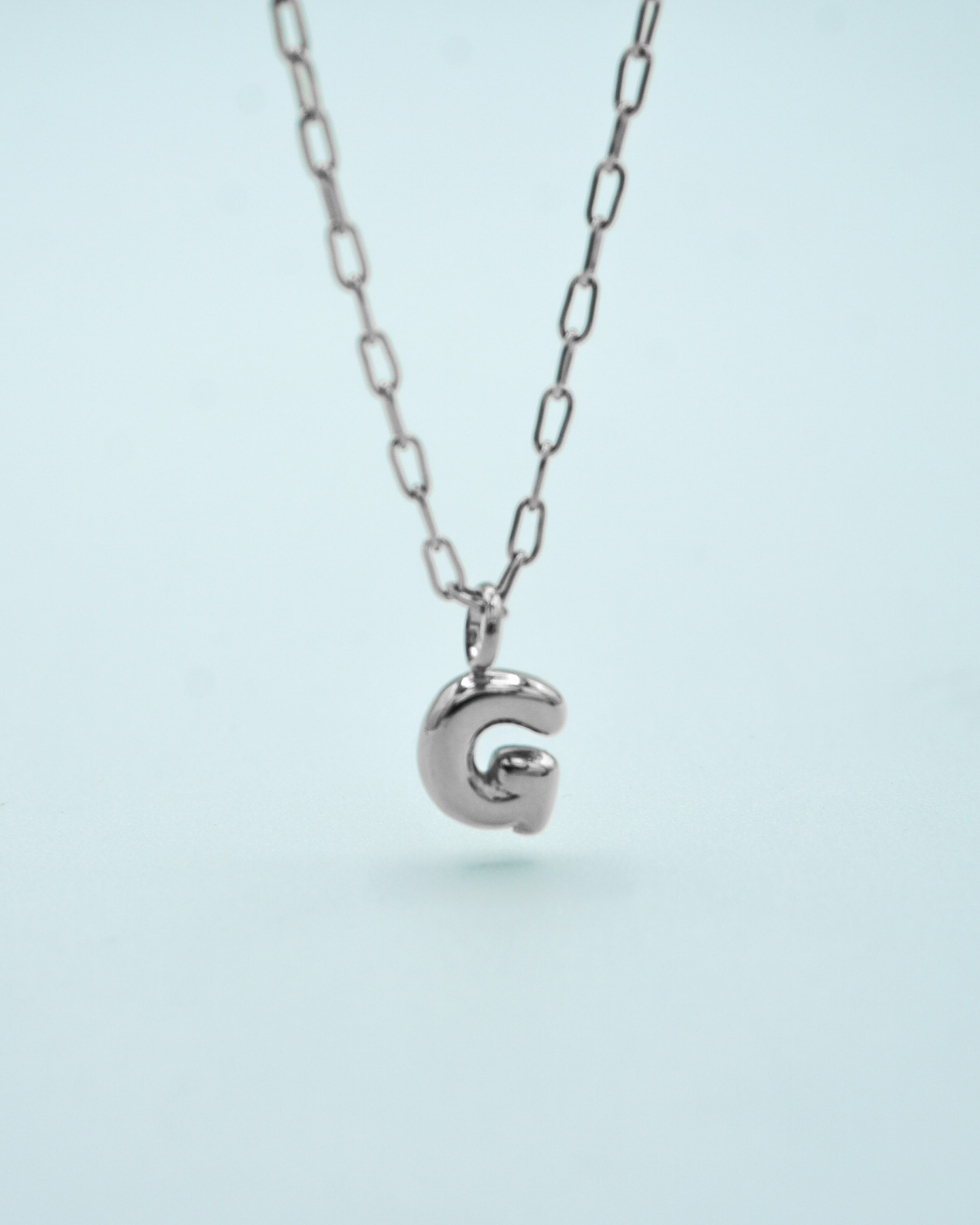 Tiny Puffed Up Letter Charm Silver