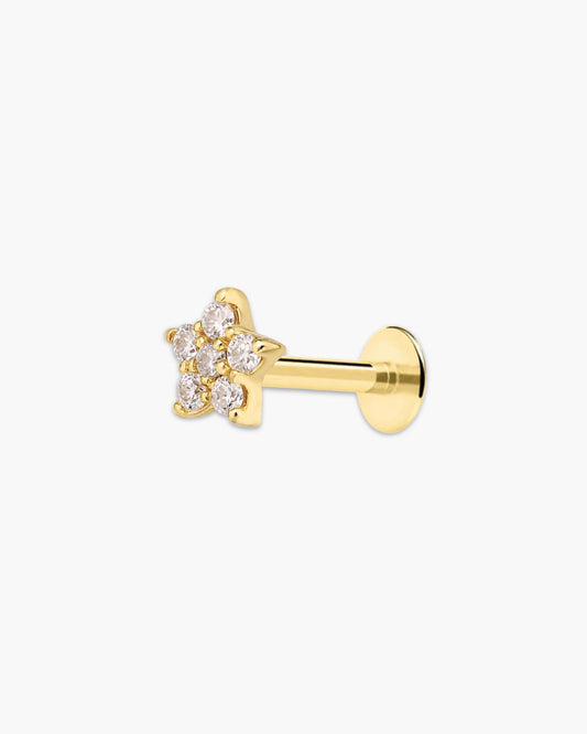 Glitter Blossom Piercing Gold
